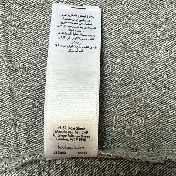 PrettyLittleThing Grey Bobble Denim Corset Crop Top Size US 6 UK 10 NWT - Picture 9 of 9